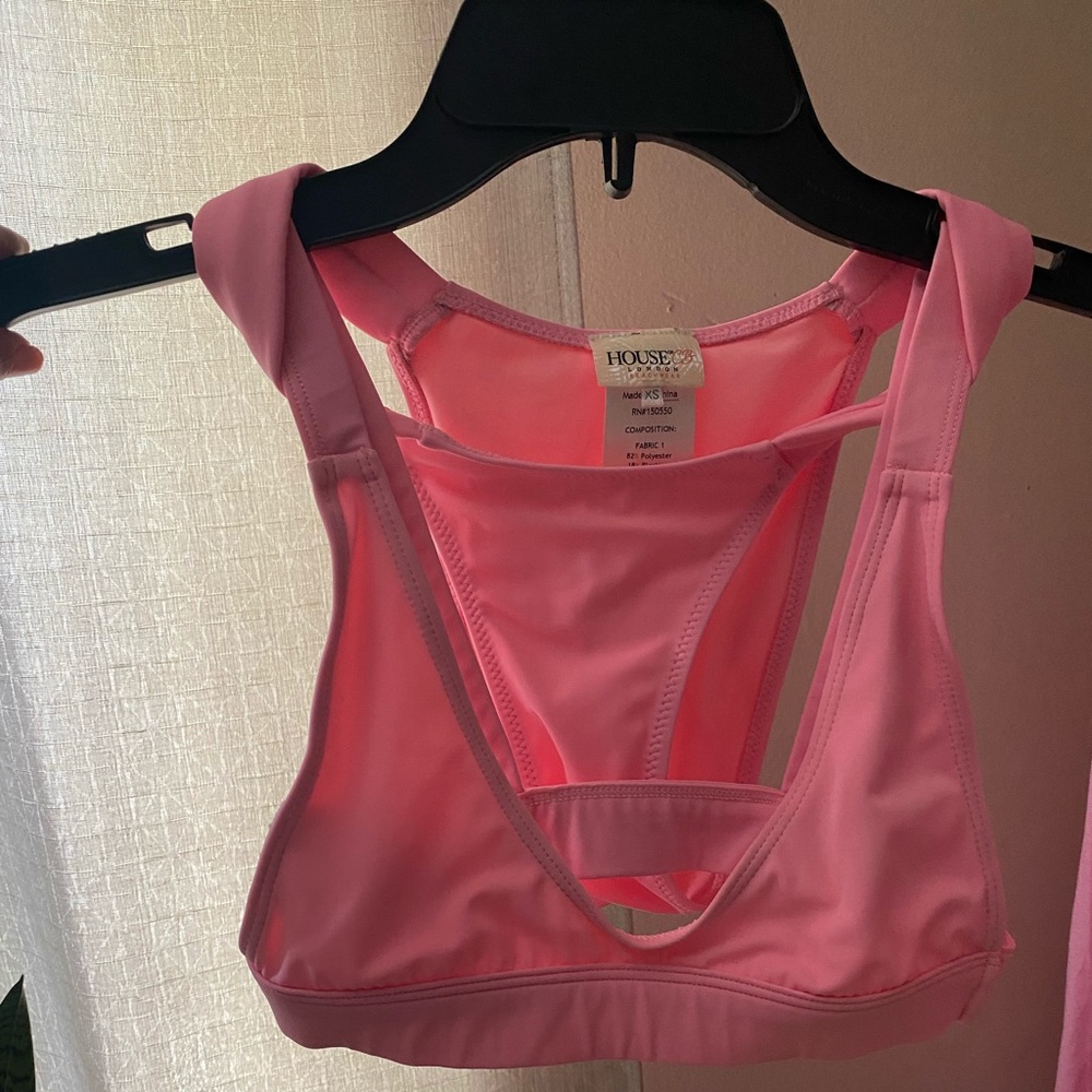 Bright pink house of CB 2pc bathing suit size XS